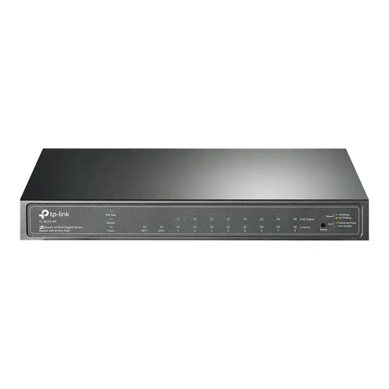 JetStream™ 8-Port Gigabit PoE Smart Switch, 8 Gigabit RJ45 Ports, 2 SFP Slots, 802.3af - at-compliant, 58W ... (SG2210P)_1